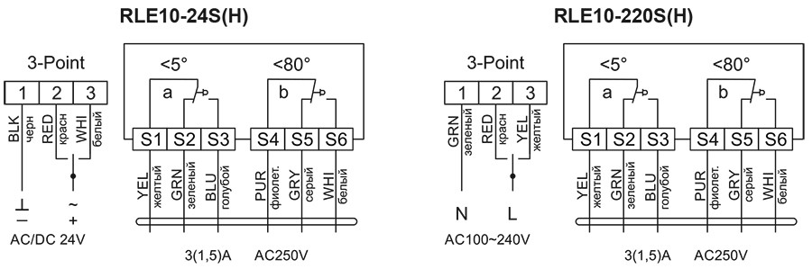 Электрические схемы подключения клапанов ДМУ с реверсивным (Р) приводом.jpg